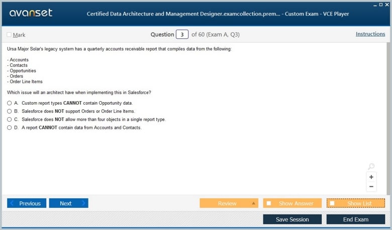 Certified Data Architecture and Management Designer Premium VCE Screenshot #1